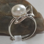 Silver Ring web pearl