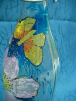 Painted bottle in Decoupage
