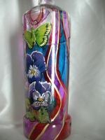 Painted bottle in Decoupage