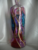 Painted bottle in Decoupage