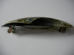 Horn and pearl barrette