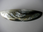 Horn and pearl barrette