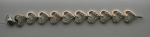 Silver bracelet with gold applique