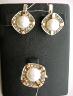 Silver ring with gold applique