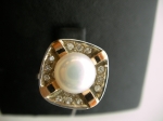 Silver ring with gold applique