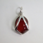 Silver pendant medallion carnelian