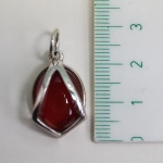 Silver pendant medallion carnelian