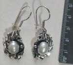 Silver earrings pearl