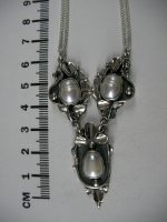 Silver necklace white pearl
