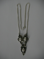 Silver necklace white pearl