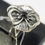 Unique handmade ring silver with semiprecious stones