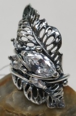 Unique Silver ring Feather