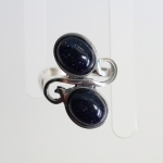 Unique silver ring with natural stone