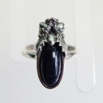Unique silver ring with natural stone