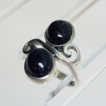 Unique silver ring with natural stone