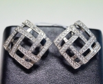 Unique handmade earrings silver with semiprecious stones