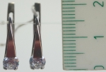 Unique handmade silver earrings with gold applique zircon