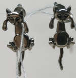 Unique Silver earrings meow