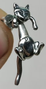 Unique Silver earrings meow