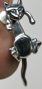 Unique Silver earrings meow