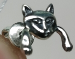 Unique Silver earrings meow