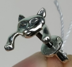 Unique Silver earrings meow