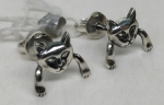 Unique Silver earrings meow
