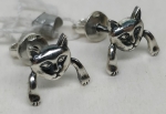 Unique Silver earrings meow