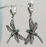Unique Silver earrings Dragonfly