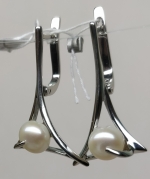 Unique Silver earrings Pearl