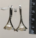 Unique Silver earrings Pearl