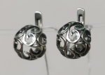 Unique Silver earrings sphere