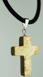 Pendant natural stone onyx cross