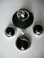 Pendant silver onyx