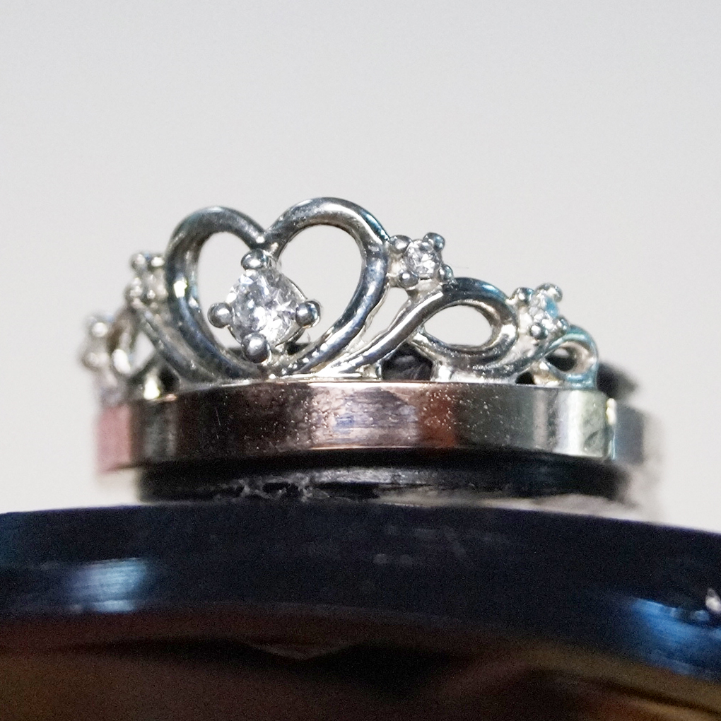 Unique handmade ring silver and gold with semiprecious stones