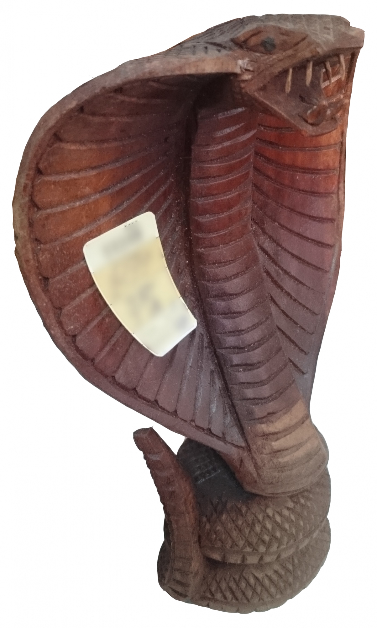 Snake Cobra teak wood statuette plastic figure